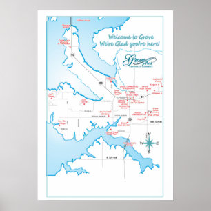 Grove OK attractions map 19 Poster