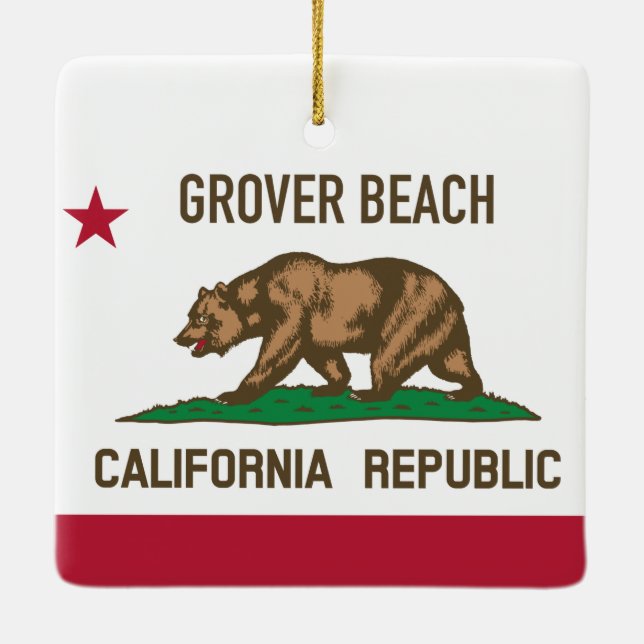 Grover Beach CA Ceramic Ornament (Back)