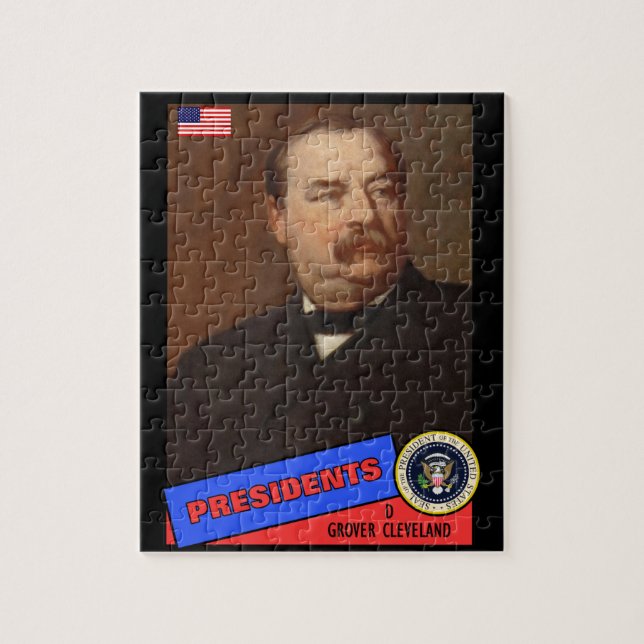 Grover Cleveland Baseball Card Jigsaw Puzzle (Vertical)