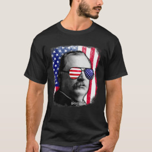 Grover Cleveland Us Flag 4th Of July  T-Shirt