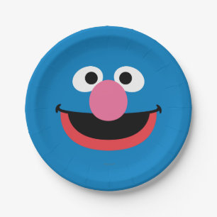 Grover Face Art Paper Plate