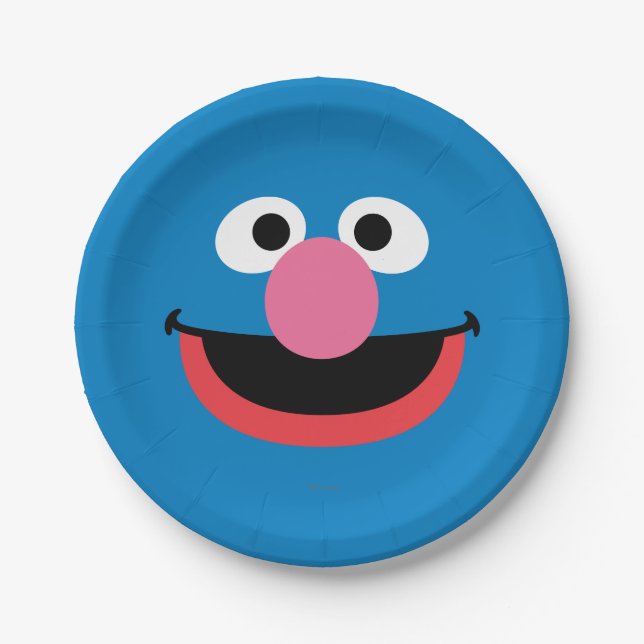 Grover Face Art Paper Plate (Front)