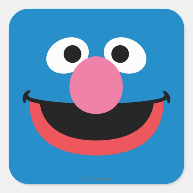 Grover Face Art Square Sticker (Front)