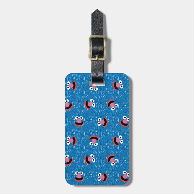Grover Furry Face Pattern Luggage Tag (Front Vertical)