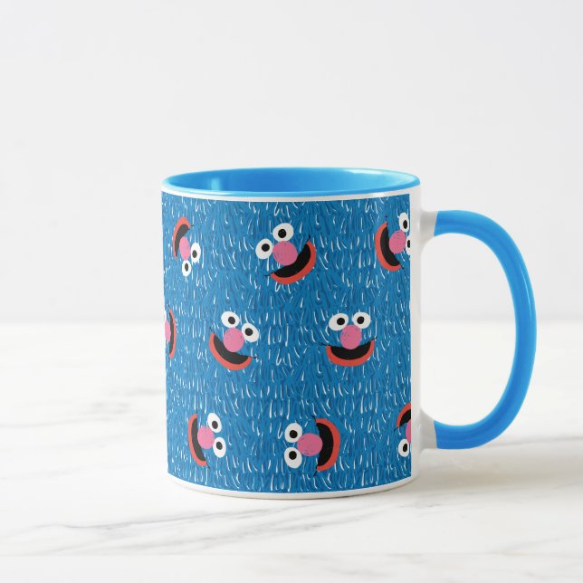 Grover Furry Face Pattern Mug (Right)