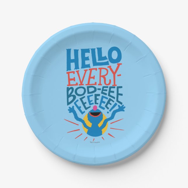 Grover Hello Paper Plate (Front)