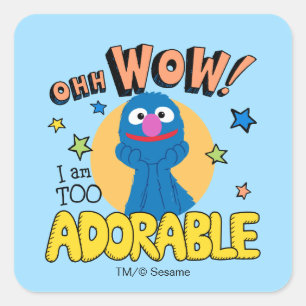 Grover I Am Too Adorable Square Sticker