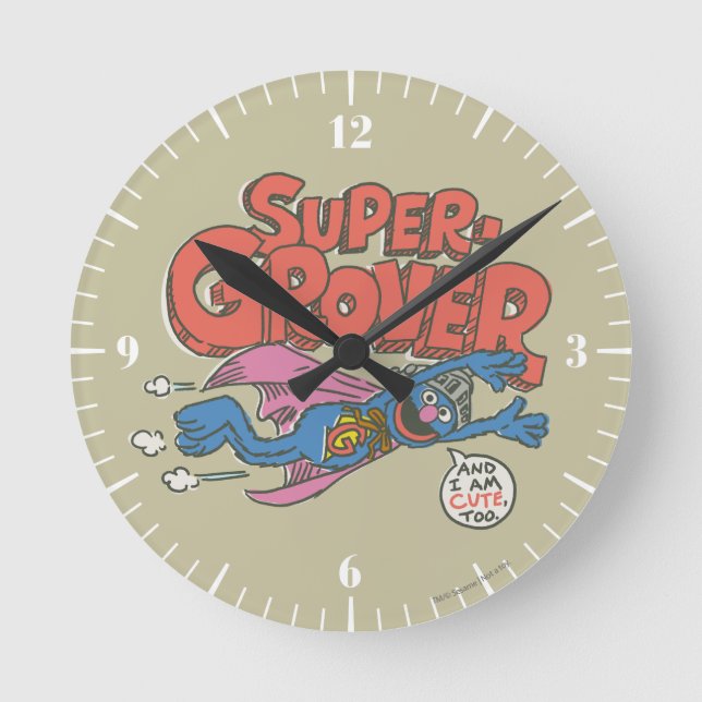 Grover Vintage Kids 1 Round Clock (Front)