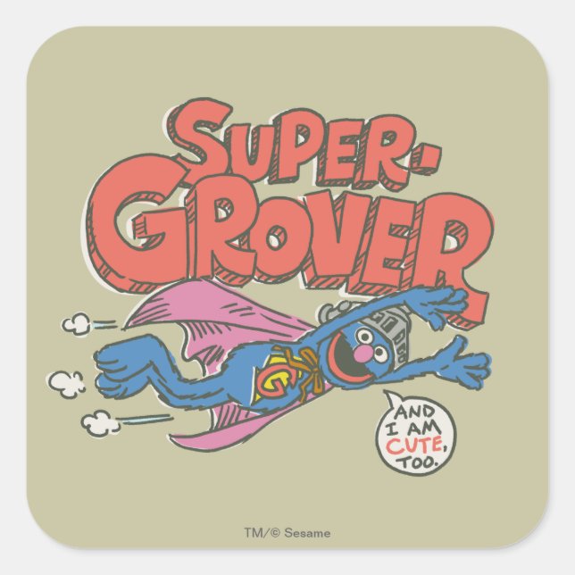 Grover Vintage Kids 1 Square Sticker (Front)