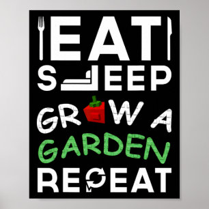 Grow A Garden Eat Sleep Repeat Gamer Design For Ki Poster