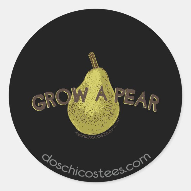 Grow A Pear Classic Round Sticker (Front)