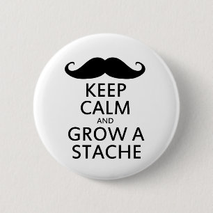 Grow a Stache 6 Cm Round Badge