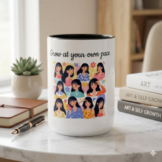 Grow At Your Own Pace Floral Women Portrait Sweats Mug