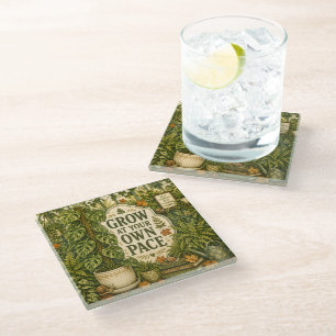 Grow At Your Own Pace Glass Coaster