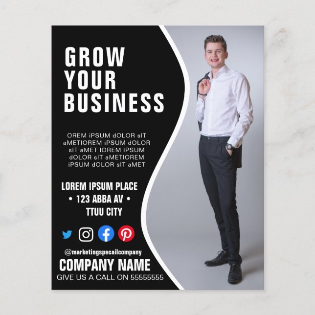 grow BUSINESS custom logo flyer Poster (Front)