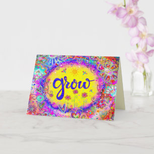 Grow Colour Whimsical Pretty Floral Yellow Card