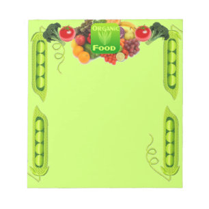 Grow, Eat, Buy organic food notepad