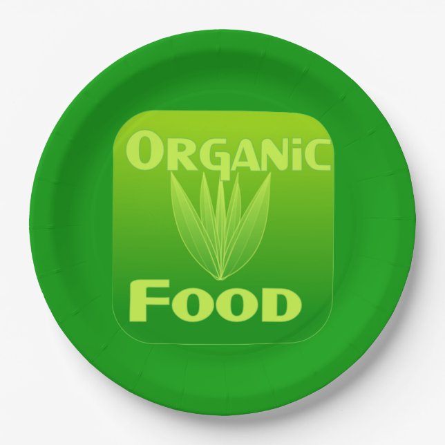 Grow, Eat, Buy organic food plate (Front)