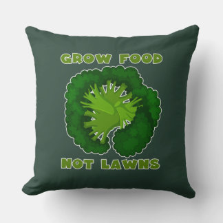 Grow Food Not Lawns Funny Gardening T-Shirt Cushion