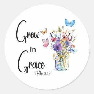 Grow in Grace Classic Round Sticker