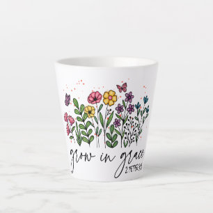 Grow in Grace - Floral Christian Latte Mug