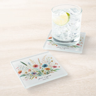 Grow in Grace floral Glass Coaster