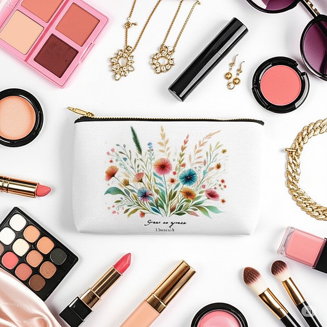 Grow in Grace floral personalised Accessory Pouch (Creator Uploaded)