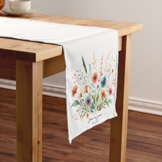 Grow in Grace floral Short Table Runner (In Situ)