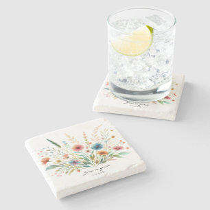Grow in Grace floral Stone Coaster