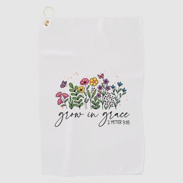 Grow in Grace Golf Towel (Front)