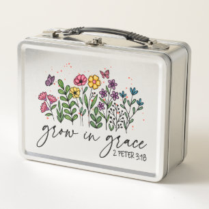 Grow in Grace Metal Lunch Box