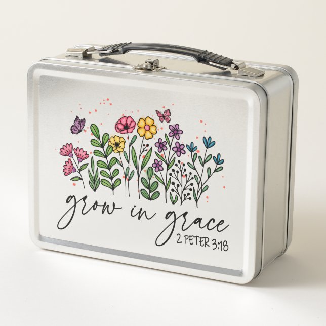 Grow in Grace Metal Lunch Box (Front)