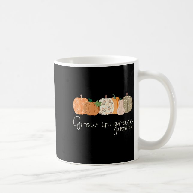 Grow In Grace Pumpkins Fall Thanksgiving Christian Coffee Mug (Right)