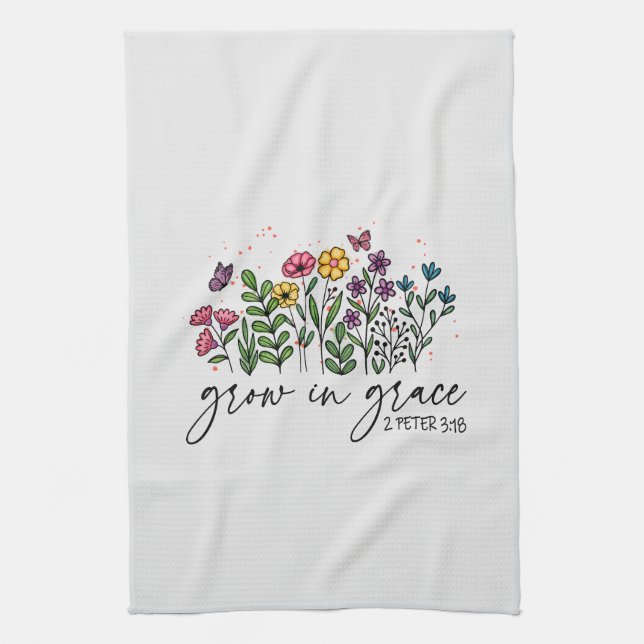 Grow in Grace Tea Towel (Vertical)