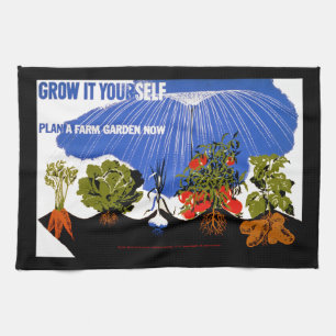 Grow It Yourself ~ Plant a Farm Garden Now Tea Towel