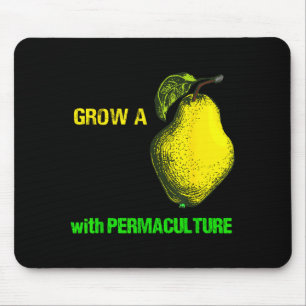 Grow Pear Organic Sustainable Permaculture Retro D Mouse Mat