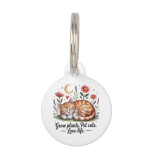 Grow Plants Pet Cats Love Life Cute Gardening Tag