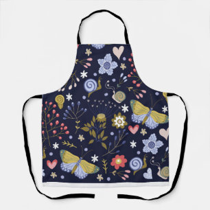 Grow Positive Flowers And Butterfly Colourful  Apron