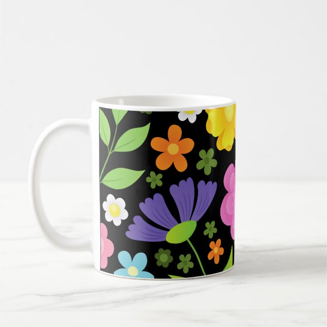 Grow Positive Flowers Colourful   Coffee Mug (Left)