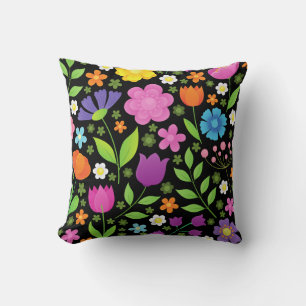 Grow Positive Flowers Colourful Cushion