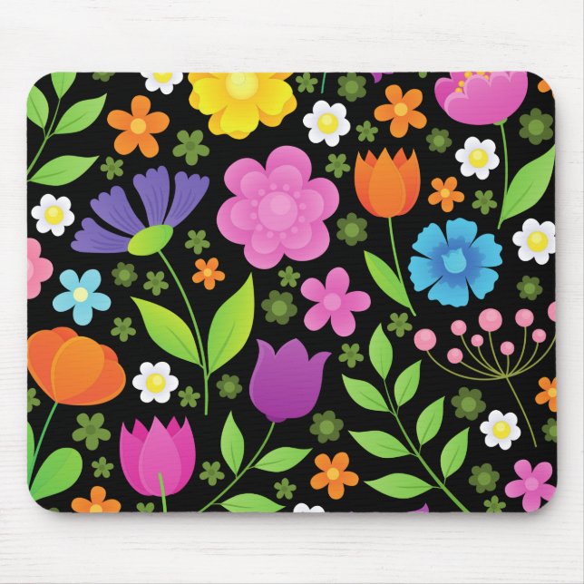 Grow Positive Flowers Colourful   Mouse Mat (Front)