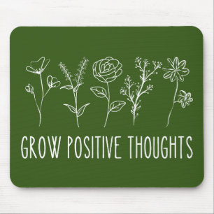 Grow Positive Thoughts Aesthetic Mouse Pad