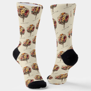 Grow Positive Thoughts Brain Floral Style T-Shirt Socks
