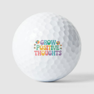 Grow Positive Thoughts - Floral Motivational Golf Balls