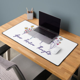 Grow Positive Thoughts Wildflower Floral Plant Desk Mat
