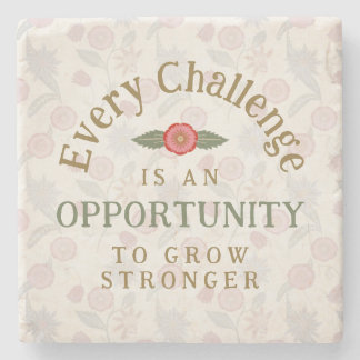 "Grow Stronger" Affirmation Stone Coaster