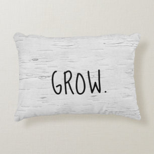 GROW Text On Birch Tree  Accent Pillow