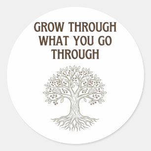 Grow Through Resilience Tree of Life Art Classic Round Sticker