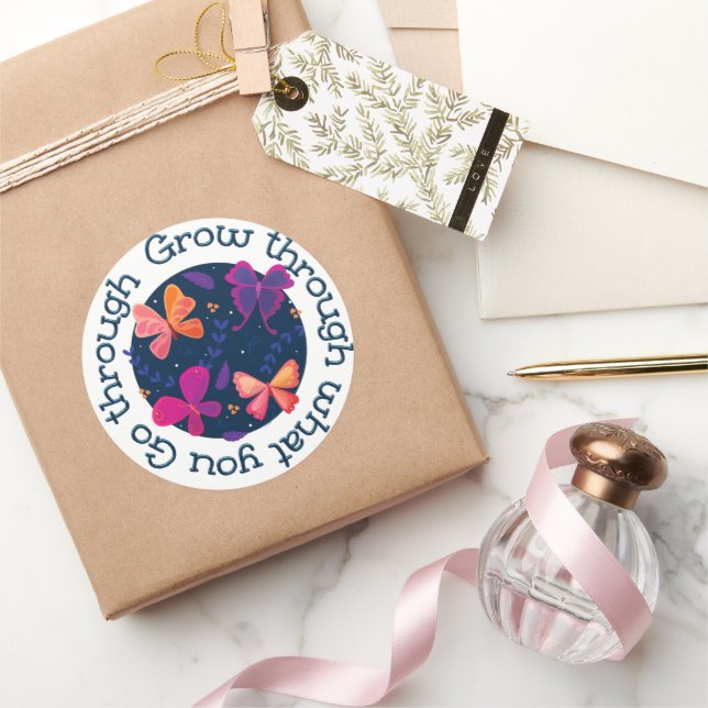 Grow Through What You Go Through Classic Round Sticker (Gifting)