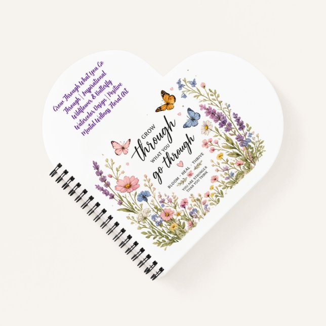 Grow Through What You Go Through | Inspirational W Notebook (Front)